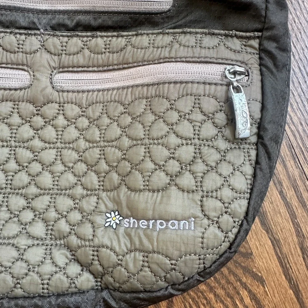 Sherpani Quilted Olive Green Anti-Theft Travel Crossbody Bag RFID Blocking